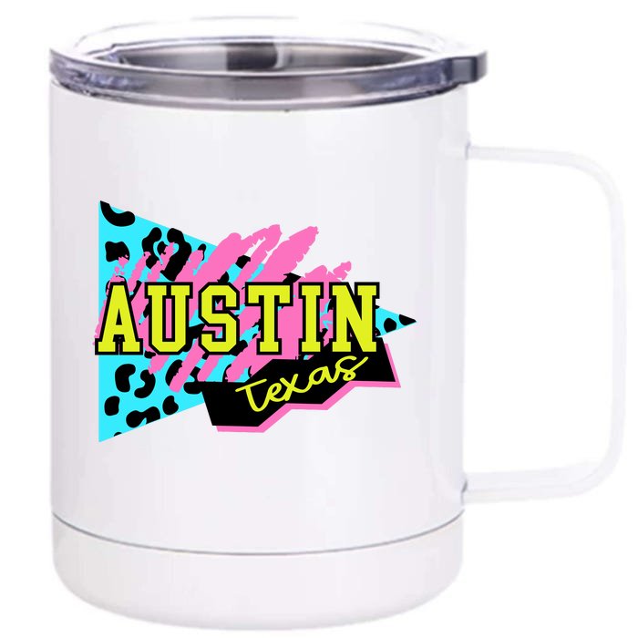 Austin Texas Retro 90s Front & Back 12oz Stainless Steel Tumbler Cup