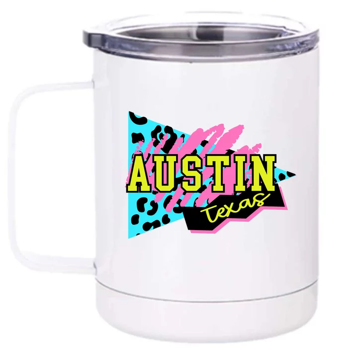 Austin Texas Retro 90s Front & Back 12oz Stainless Steel Tumbler Cup