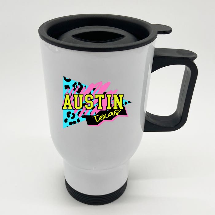 Austin Texas Retro 90s Front & Back Stainless Steel Travel Mug