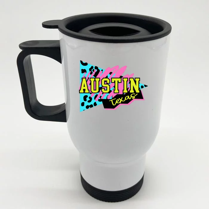 Austin Texas Retro 90s Front & Back Stainless Steel Travel Mug