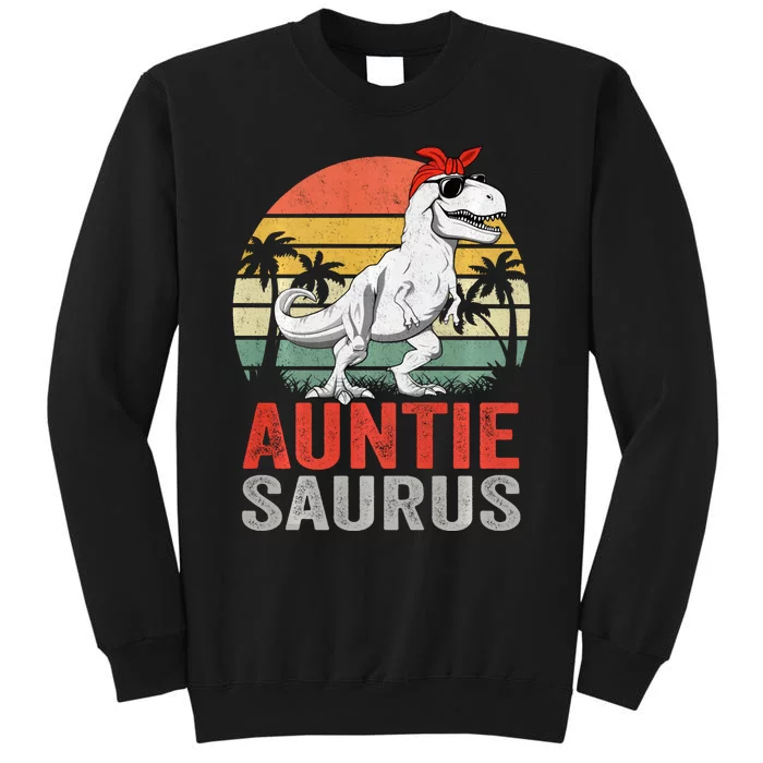 Auntiesaurus T Rex Dinosaur Auntie Saurus Family Matching Long Sleeve Sweatshirt