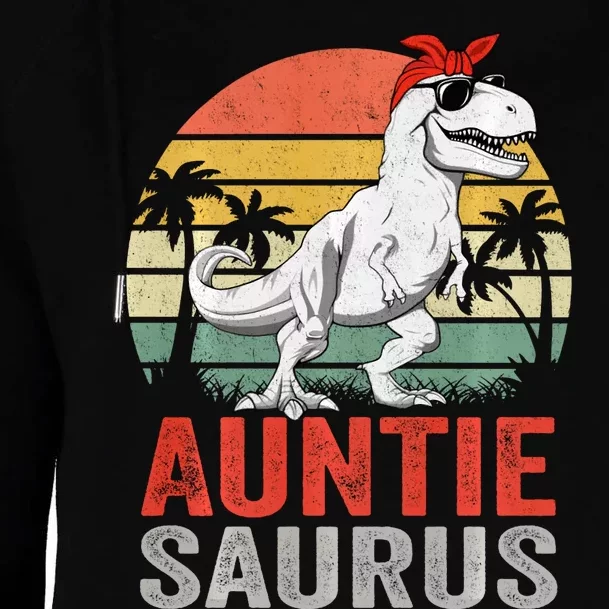 Auntiesaurus T Rex Dinosaur Auntie Saurus Family Matching Long Sleeve Womens Funnel Neck Pullover Hood