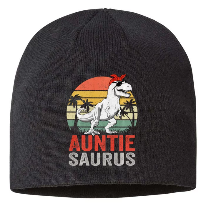 Auntiesaurus T Rex Dinosaur Auntie Saurus Family Matching Long Sleeve 8 1/2in Sustainable Knit Beanie