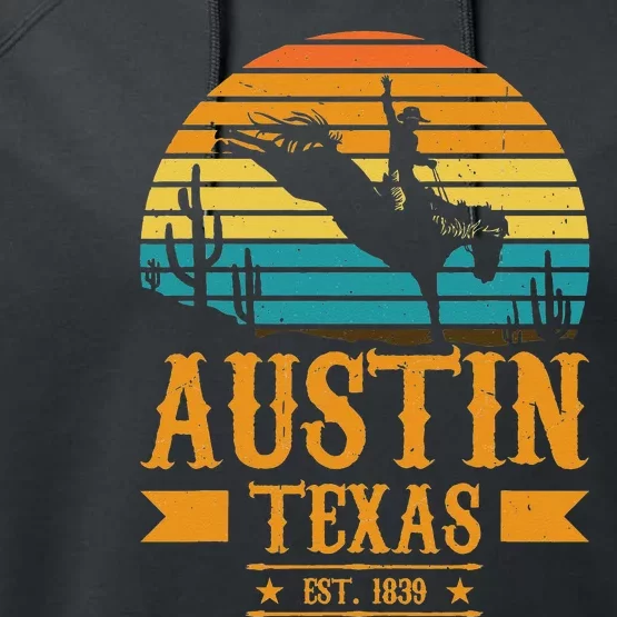 Austin Texas Rodeo Rider Horse Austin Souvenir Texas Performance Fleece Hoodie