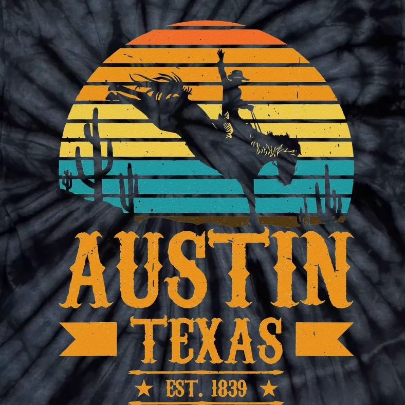 Austin Texas Rodeo Rider Horse Austin Souvenir Texas Tie-Dye T-Shirt