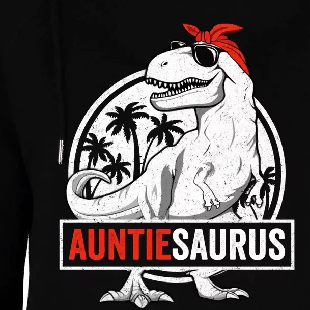 Auntiesaurus T Rex Dinosaur Auntie Saurus Family Matching Hoodie Womens Funnel Neck Pullover Hood