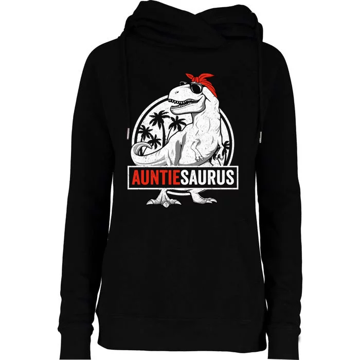 Auntiesaurus T Rex Dinosaur Auntie Saurus Family Matching Hoodie Womens Funnel Neck Pullover Hood