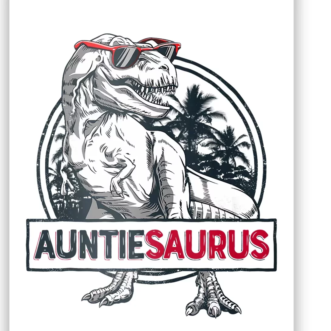 Auntiesaurus T Rex Dinosaur Auntie Saurus Family Matching Tank Top Poster