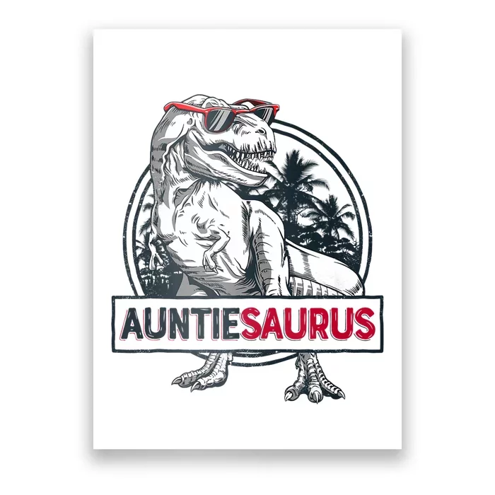 Auntiesaurus T Rex Dinosaur Auntie Saurus Family Matching Tank Top Poster