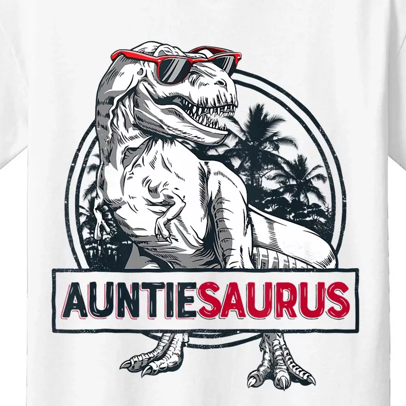 Auntiesaurus T Rex Dinosaur Auntie Saurus Family Matching Tank Top Kids T-Shirt