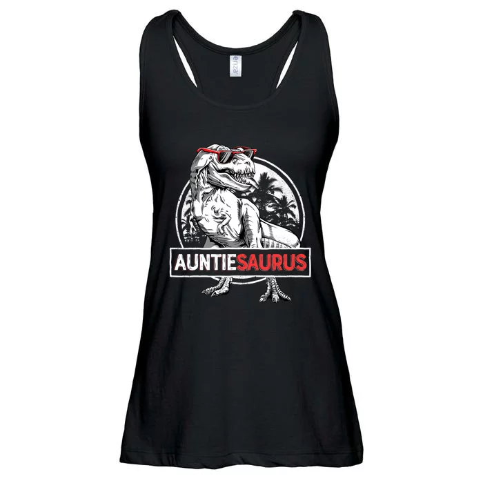 Auntiesaurus T Rex Dinosaur Auntie Saurus Family Matching Ladies Essential Flowy Tank