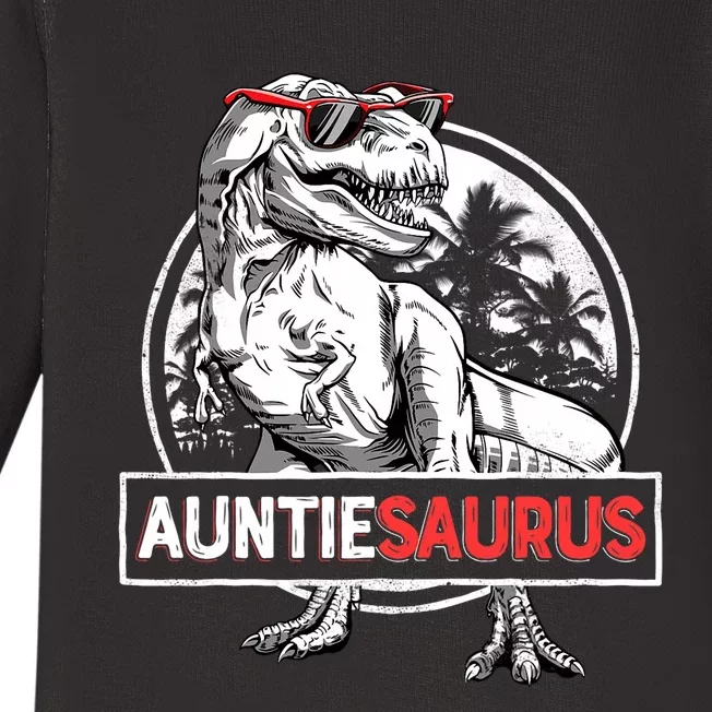 Auntiesaurus T Rex Dinosaur Auntie Saurus Family Matching Baby Long Sleeve Bodysuit