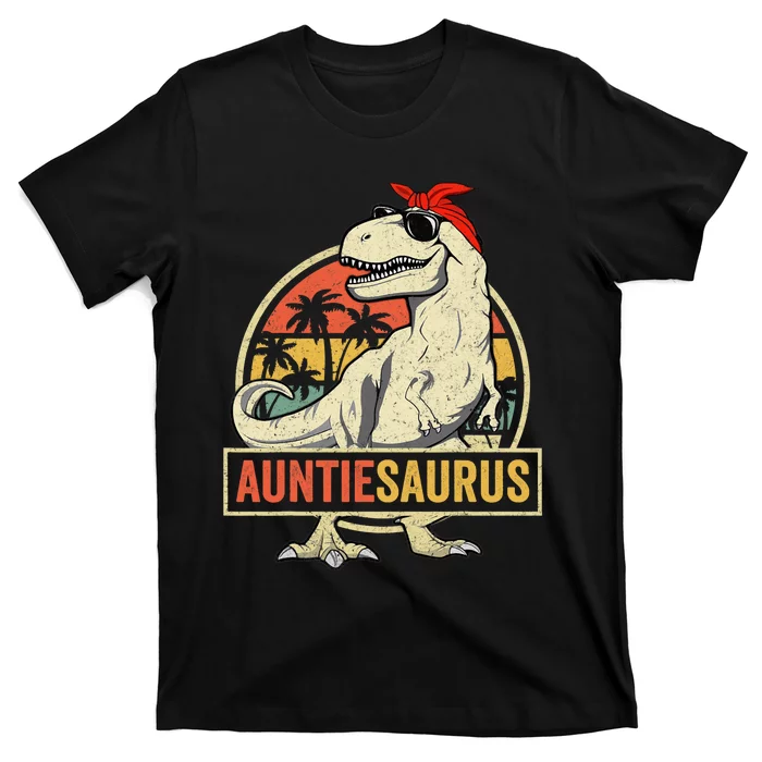 Auntiesaurus T Rex Dinosaur Auntie Saurus Family Matching T-Shirt