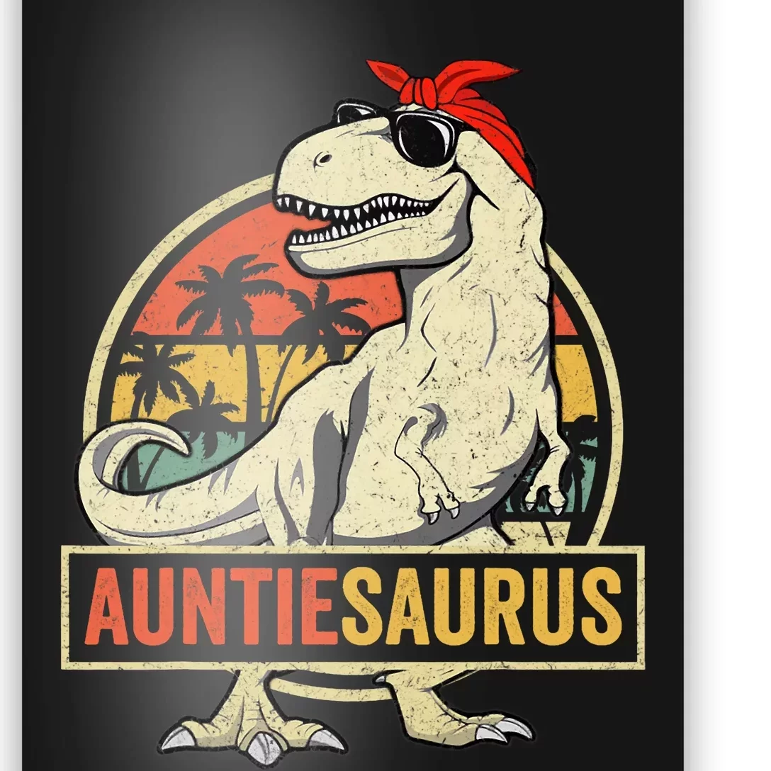 Auntiesaurus T Rex Dinosaur Auntie Saurus Family Matching Poster