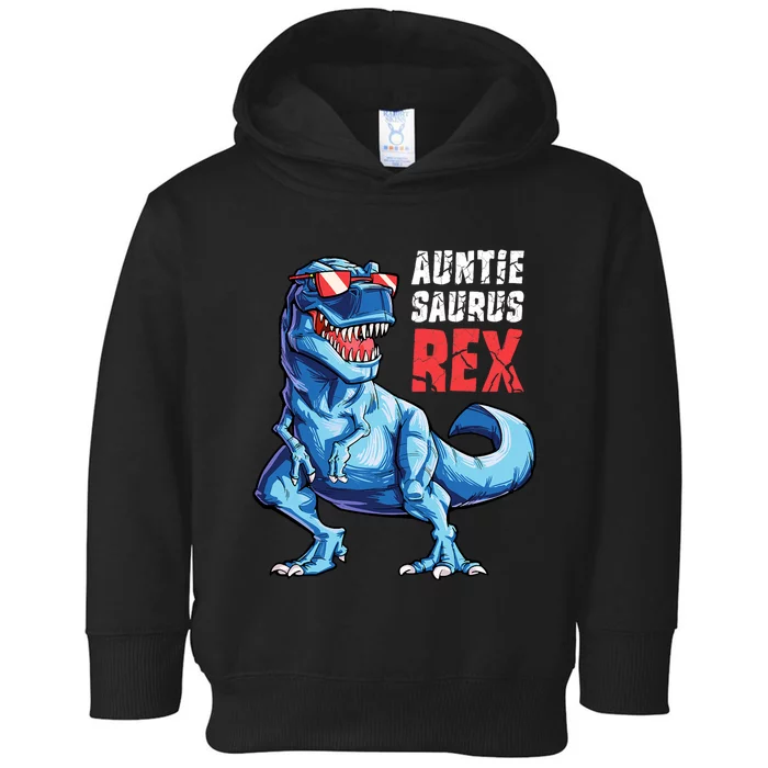 Auntiesaurus T Rex Dinosaur Auntie Saurus Family Matching Toddler Hoodie