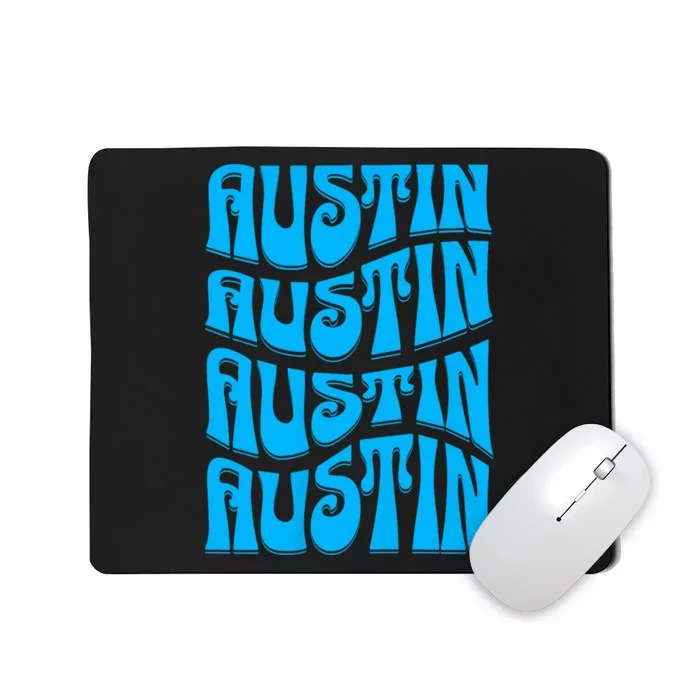 Austin Texas Retro 60s 70s Style Design Mousepad