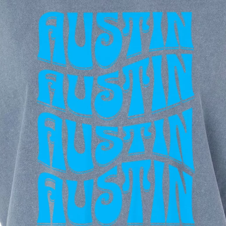 Austin Texas Retro 60s 70s Style Design Garment-Dyed Women's Muscle Tee