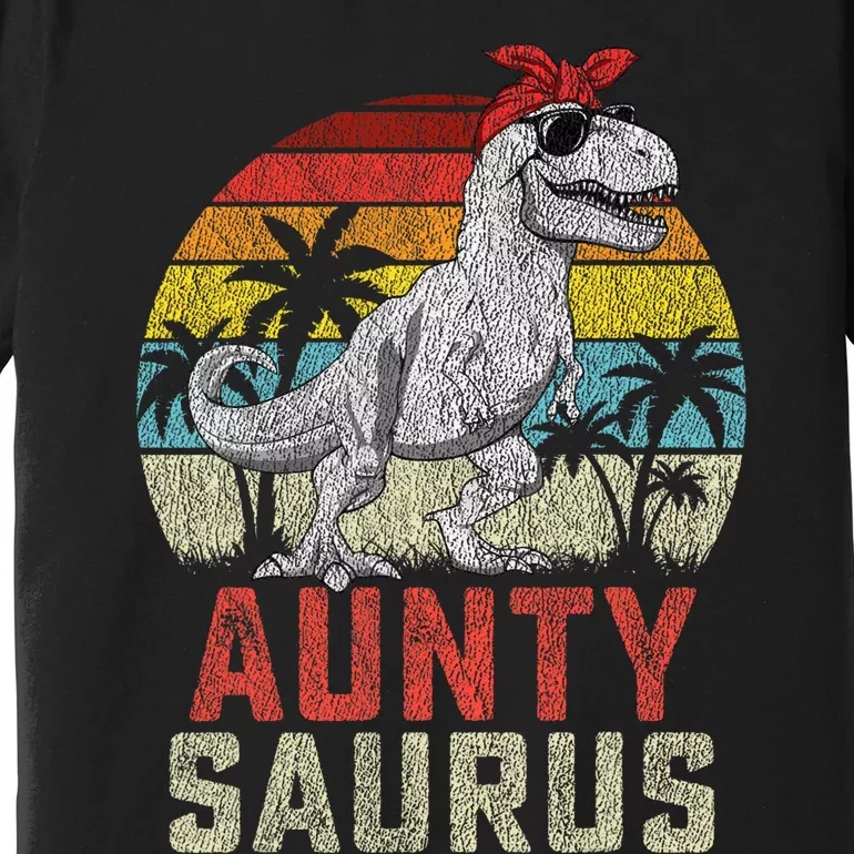 Auntysaurus T Rex Dinosaur Aunty Saurus MotherS Family Premium T-Shirt