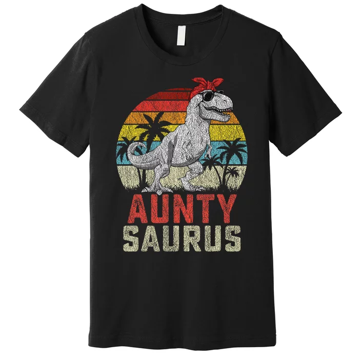 Auntysaurus T Rex Dinosaur Aunty Saurus MotherS Family Premium T-Shirt