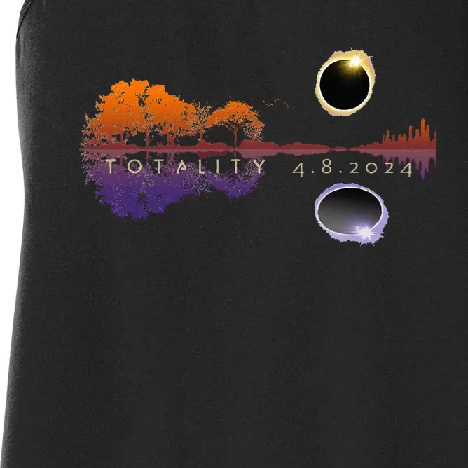 America Totality Reflections 4824 Sun Eclipse Women's Racerback Tank