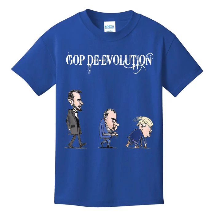 Anti Trump Republican Gop De Evolution Gift Gorilla Channel Gift Kids T-Shirt