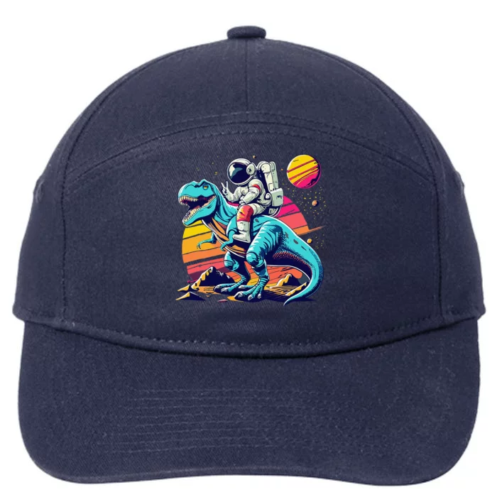 Astronaut T Rex Space Birthday Funny 7-Panel Snapback Hat