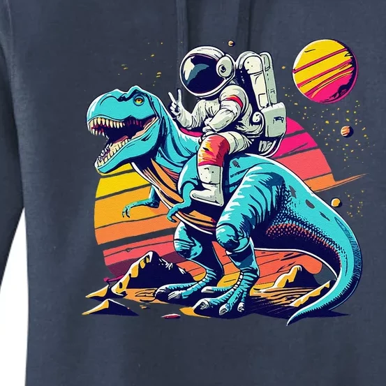 Astronaut T Rex Space Birthday Funny Women's Pullover Hoodie