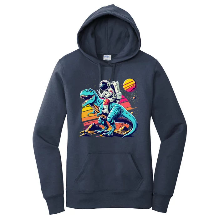 Astronaut T Rex Space Birthday Funny Women's Pullover Hoodie