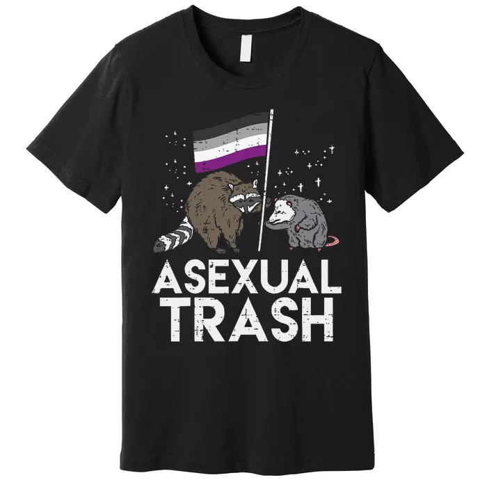 Asexual Trash Raccoon Opossum Asexual Flag Ace Pride LGBTQ Premium T-Shirt