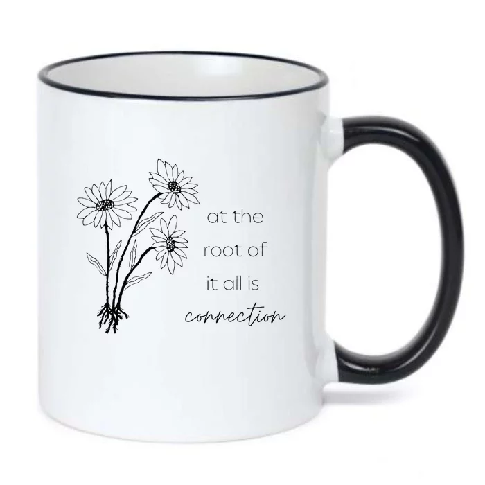 At The Root Of It All Is Connection Black Color Changing Mug