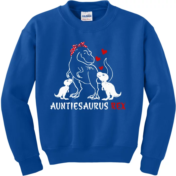 Auntiesaurus T Rex Dinosaur Mothers Day Christmas Kids Sweatshirt