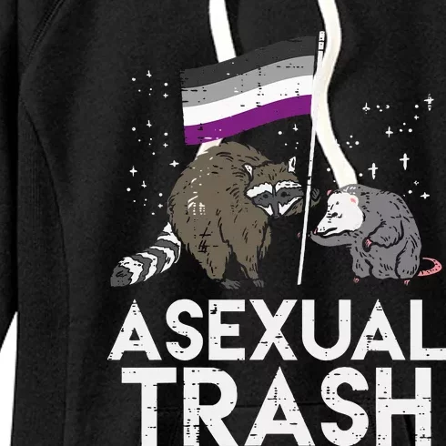 Asexual Trash Raccoon Opossum Asexual Flag Ace Pride Lgbtq Women's Fleece Hoodie