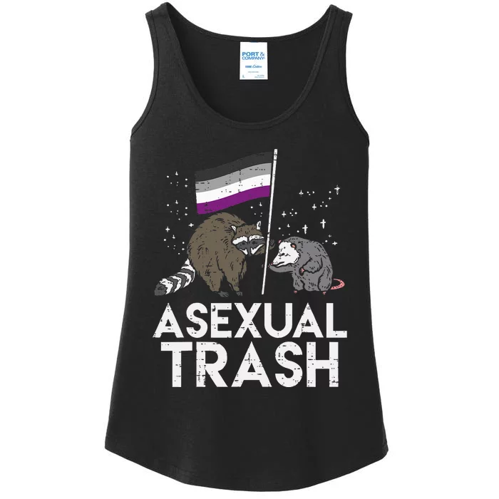 Asexual Trash Raccoon Opossum Asexual Flag Ace Pride Lgbtq Ladies Essential Tank