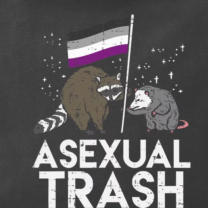 Asexual Trash Raccoon Opossum Asexual Flag Ace Pride Lgbtq Zip Tote Bag