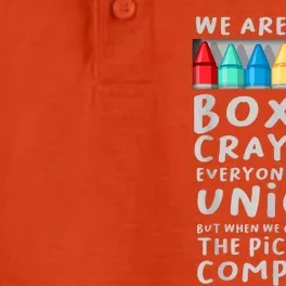 Ack To School Teacher We Are Like A Box Of Crayons Dry Zone Grid Performance Polo