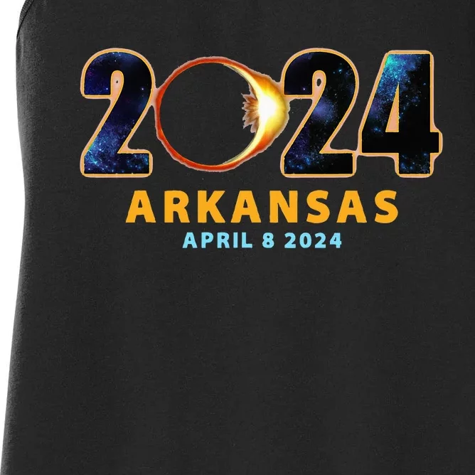 Arkansas Total Solar Eclipse 2024 Women's Racerback Tank