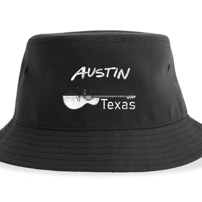 Austin Texas Souvenir Guitar Music Lover Austin Sustainable Bucket Hat