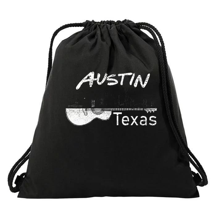 Austin Texas Souvenir Guitar Music Lover Austin Drawstring Bag