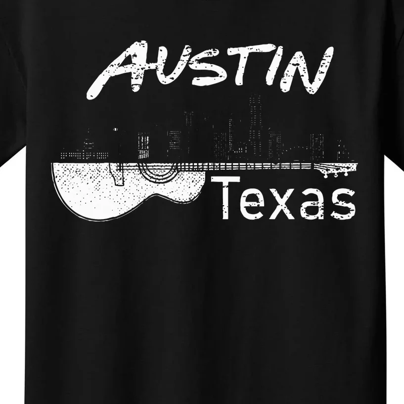 Austin Texas Souvenir Guitar Music Lover Austin Kids T-Shirt