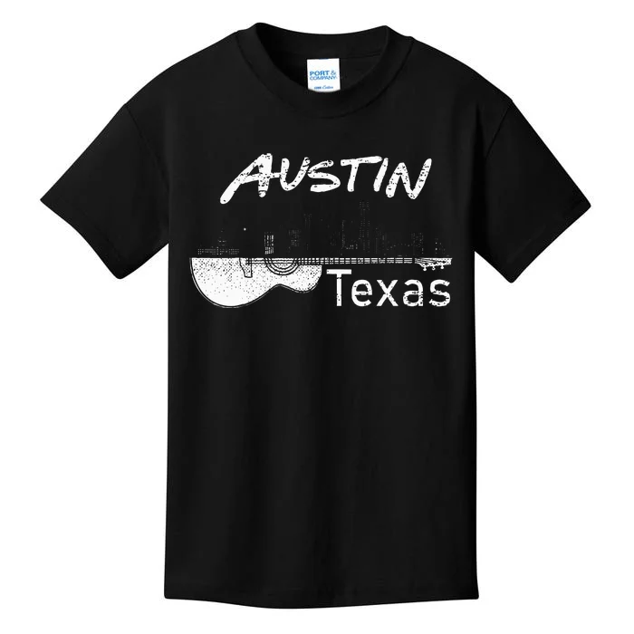 Austin Texas Souvenir Guitar Music Lover Austin Kids T-Shirt