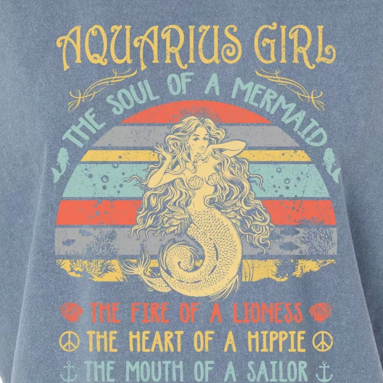 Aquarius The Soul Of A Mermaid Vintage Birthday Meaningful Gift Garment-Dyed Women's Muscle Tee