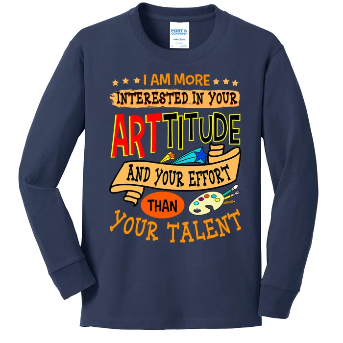 Art Teacher Student School Artist Illustrator Painter Kids Long Sleeve Shirt