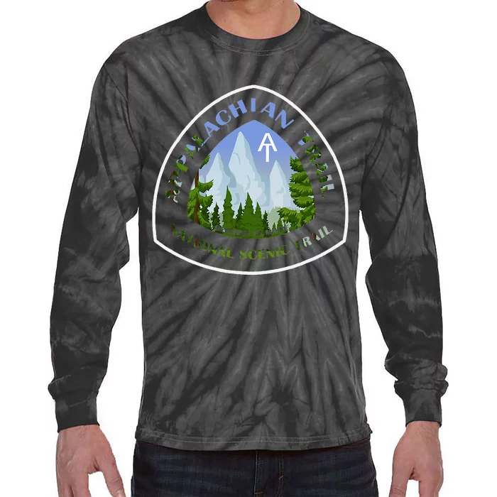 Appalachian Trail Scenic Mountain Views Tie-Dye Long Sleeve Shirt