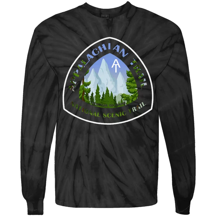 Appalachian Trail Scenic Mountain Views Tie-Dye Long Sleeve Shirt