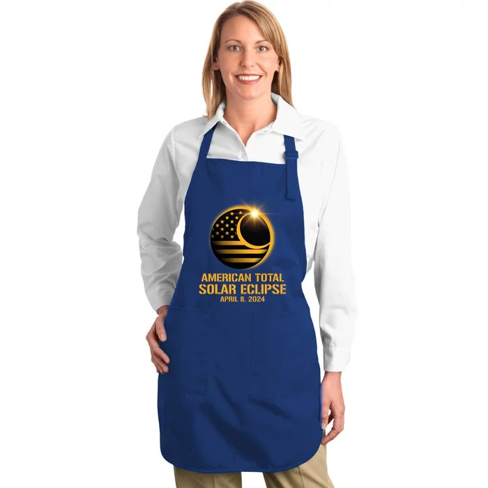 American Total Solar Eclipse April 8 2024 Totality Astronomy Full-Length Apron With Pocket