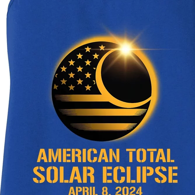 American Total Solar Eclipse April 8 2024 Totality Astronomy Women's Racerback Tank