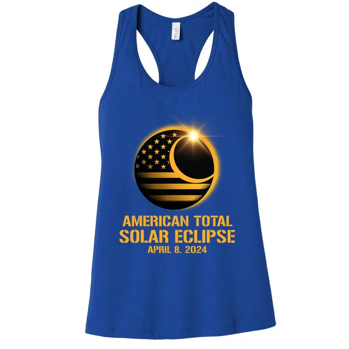 American Total Solar Eclipse April 8 2024 Totality Astronomy Women's Racerback Tank