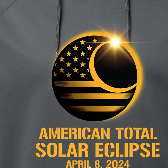 American Total Solar Eclipse April 8 2024 Totality Astronomy Performance Fleece Hoodie