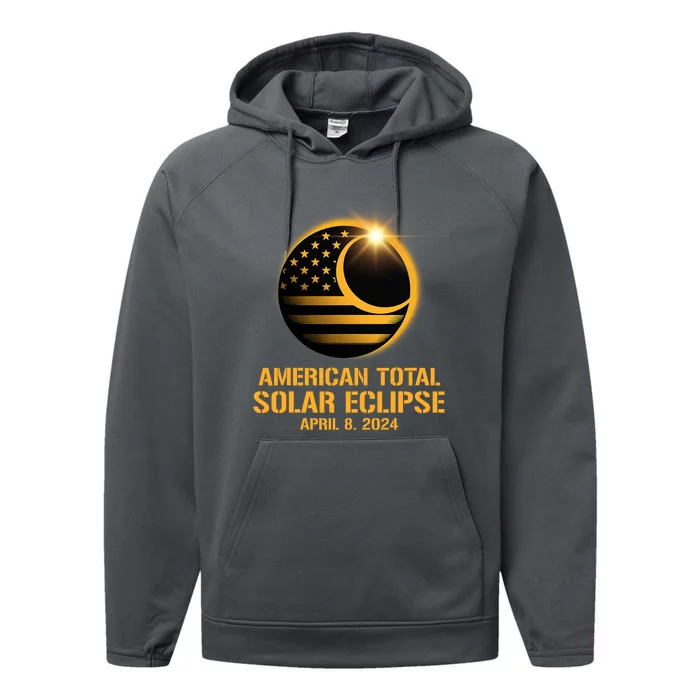 American Total Solar Eclipse April 8 2024 Totality Astronomy Performance Fleece Hoodie