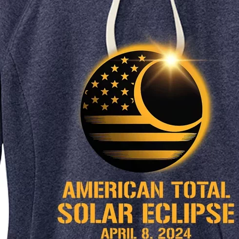 American Total Solar Eclipse April 8 2024 Totality Astronomy Women's Fleece Hoodie